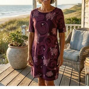 chinese dress ladies 100% Linen V-Neck Bell Pocket Midi Dress Evelina, Chicory Coffee / M